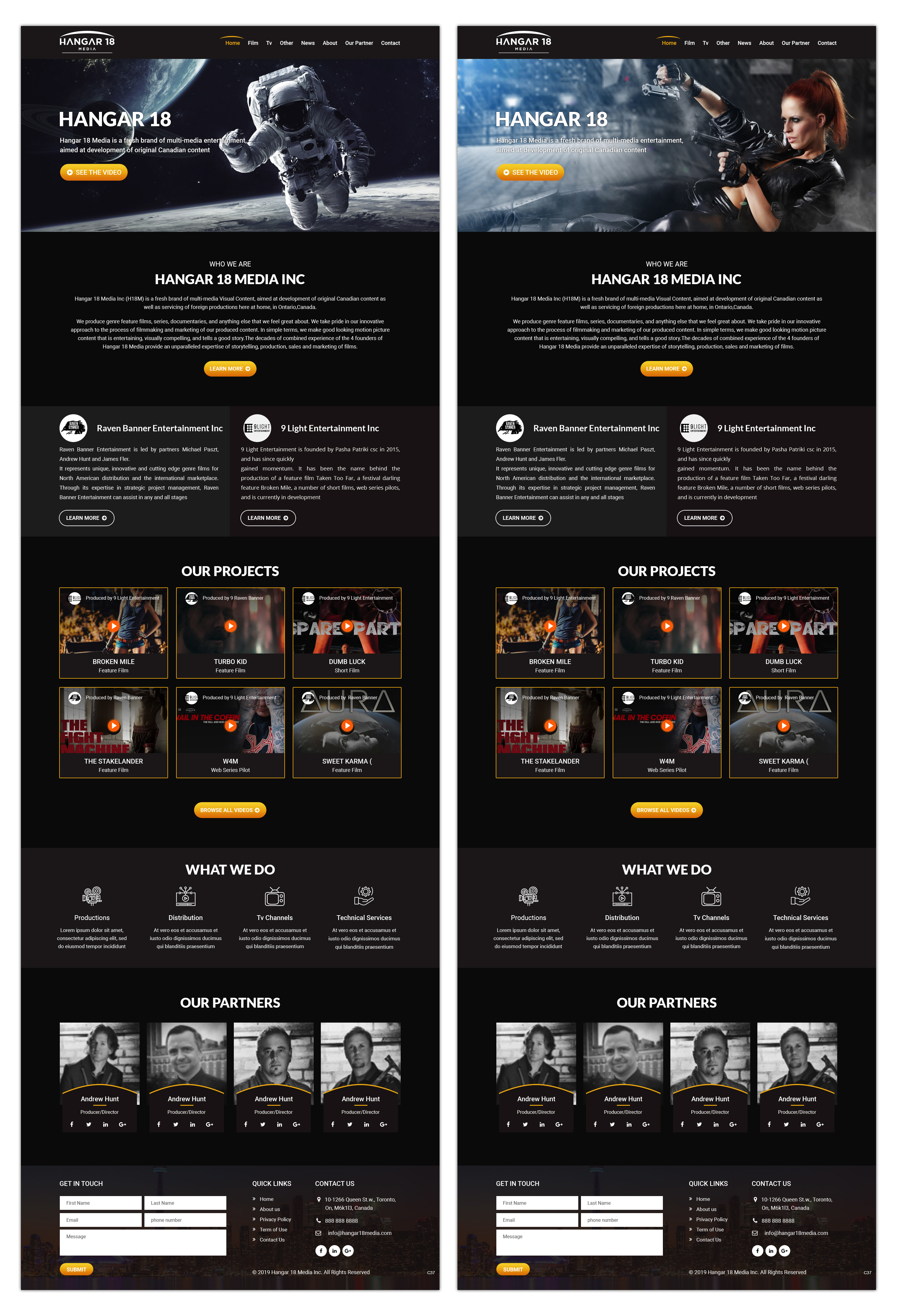 Web Design by pb for 9 Light Entertainment | Design #22797802