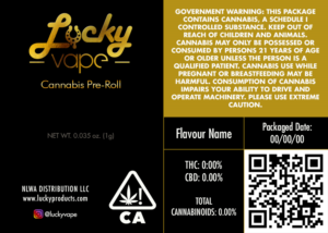 Cannabis Pre-Roll Label for a California Marijuana Brand | Graphic Design by Hristo Itchov