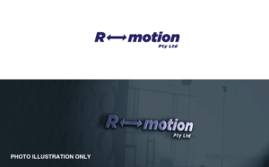 Need something with clean lines red and black letters  on a silver background perhaps. The name is R-motion, the dash could be an icon or pulse shape | Diseño de Logo por MT