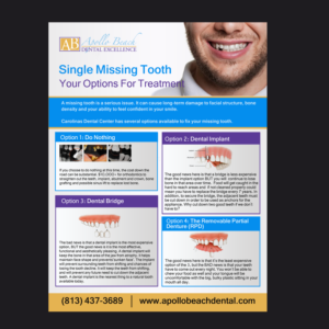 Dental office needs a handout for missing tooth options | Flyer-Design von NatPearlDesigns