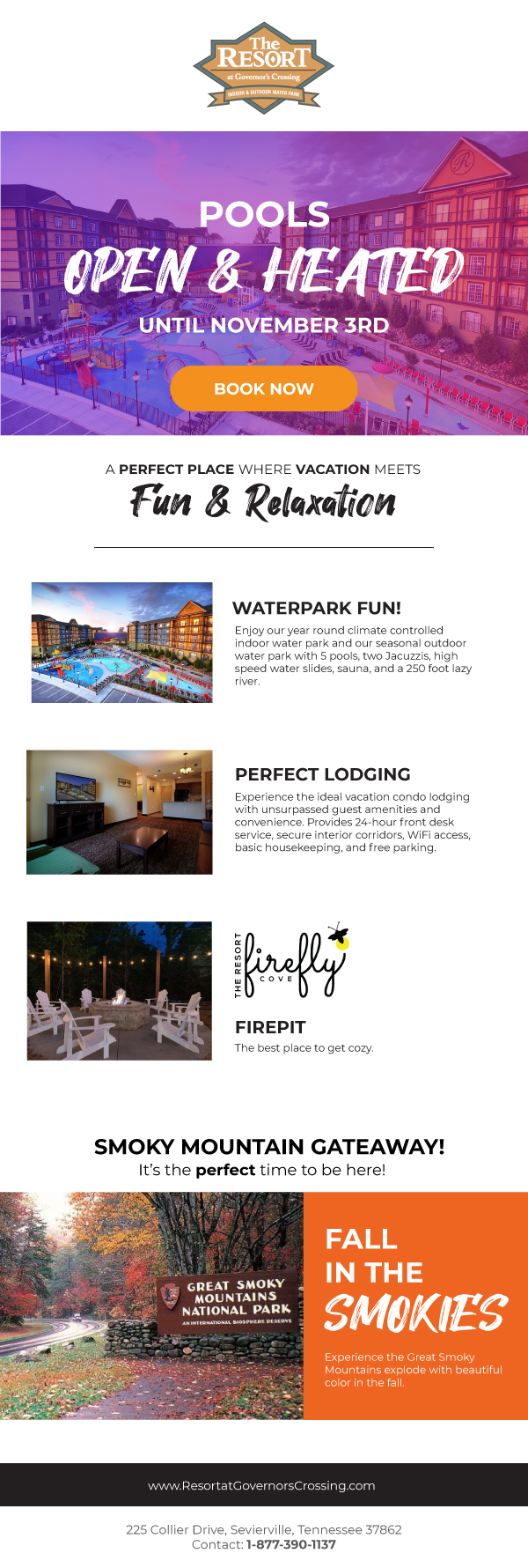 Email Marketing Design by chipchip15 for Smoky Mountain Resorts | Design #22821842