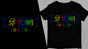 YOW! 2019 Conference T-Shirt PAC MAN or SPACE INVADERS DESIGN | Design de T-shirt par SAI DESIGNS