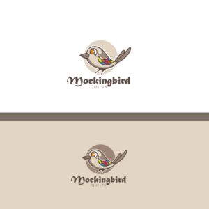 "Mockingbird Quilts" with a cartoon version of a Mockingbird.  I initially thought I'd need just the cartoon bird, but I'd like to see what it looks like with and without the name. | Logo Design by Graphic Bricks