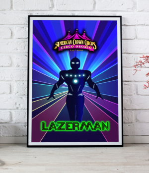 Lazerman Act Graphic for main attraction at circus | Diseño Gráfico por SAI DESIGNS