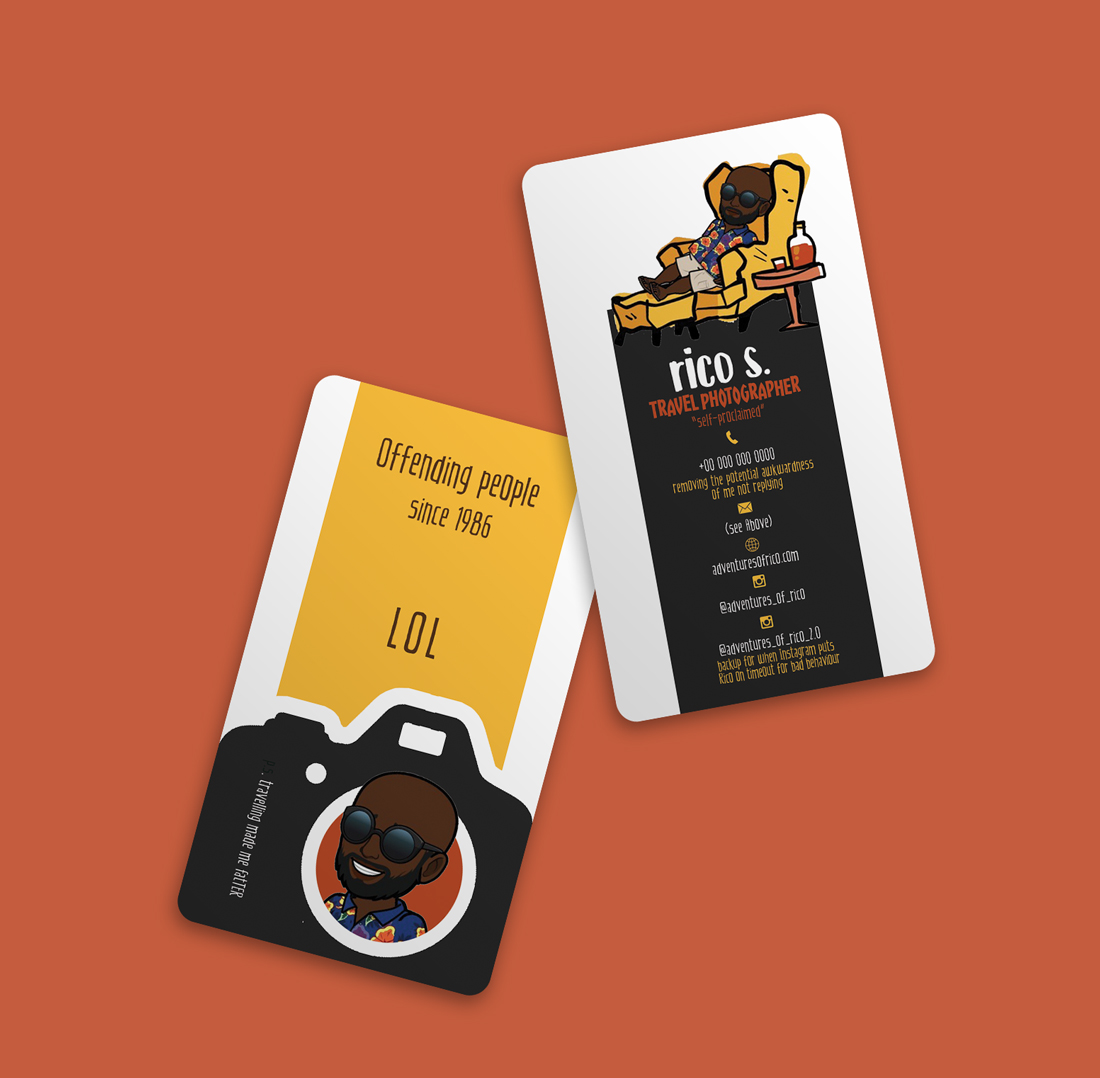 Visitenkarten-Design von Riz' für Adventures Of Rico Photography | Design #22849409