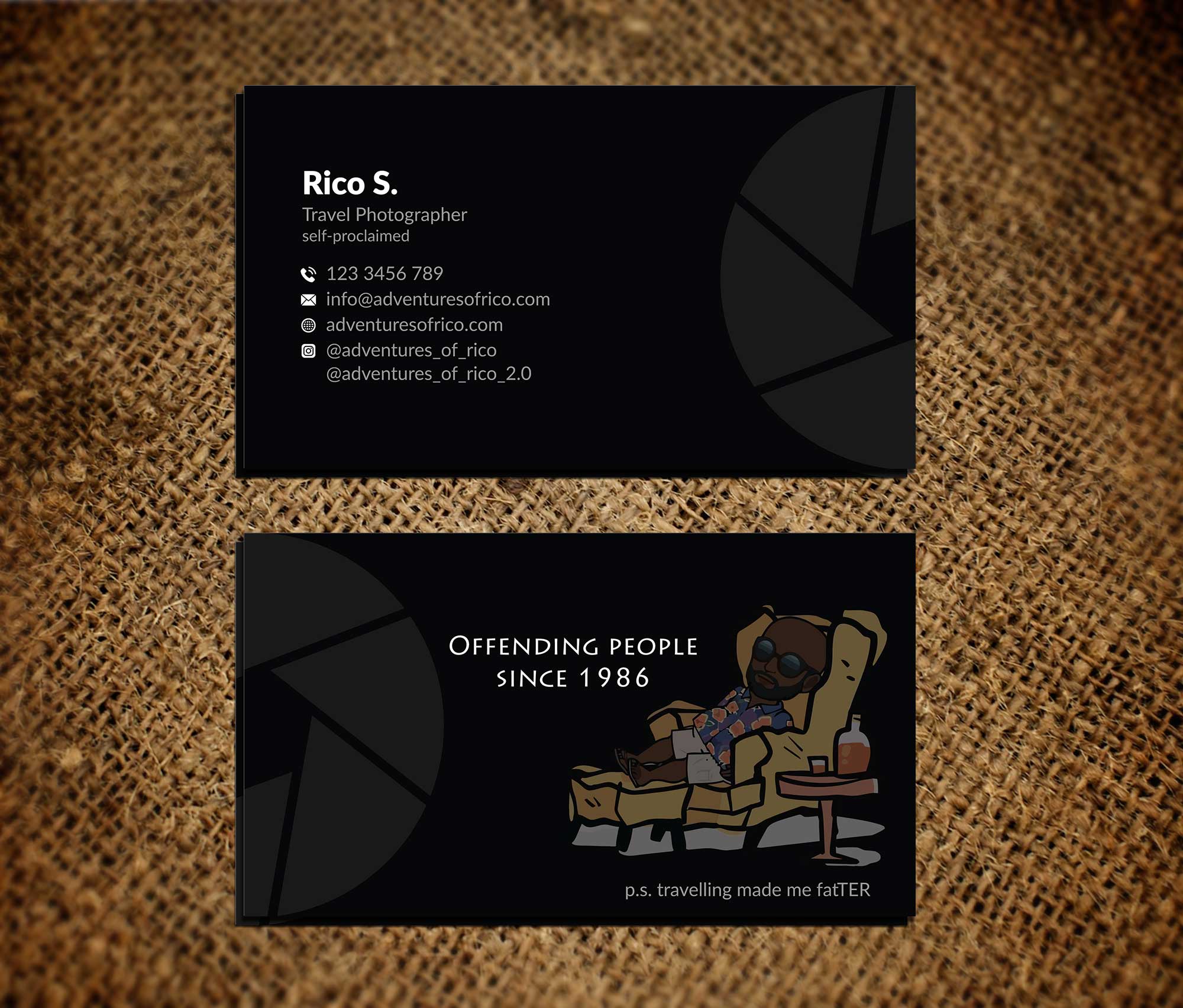 Design de Carte de Visite par Musa. A pour Adventures Of Rico Photography | Design #22870750