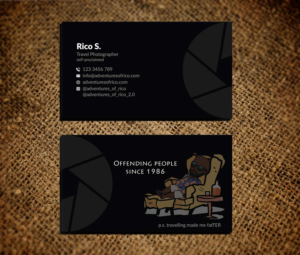 Business Card Design by Musa. A for Adventures Of Rico Photography | Design: #22870750
