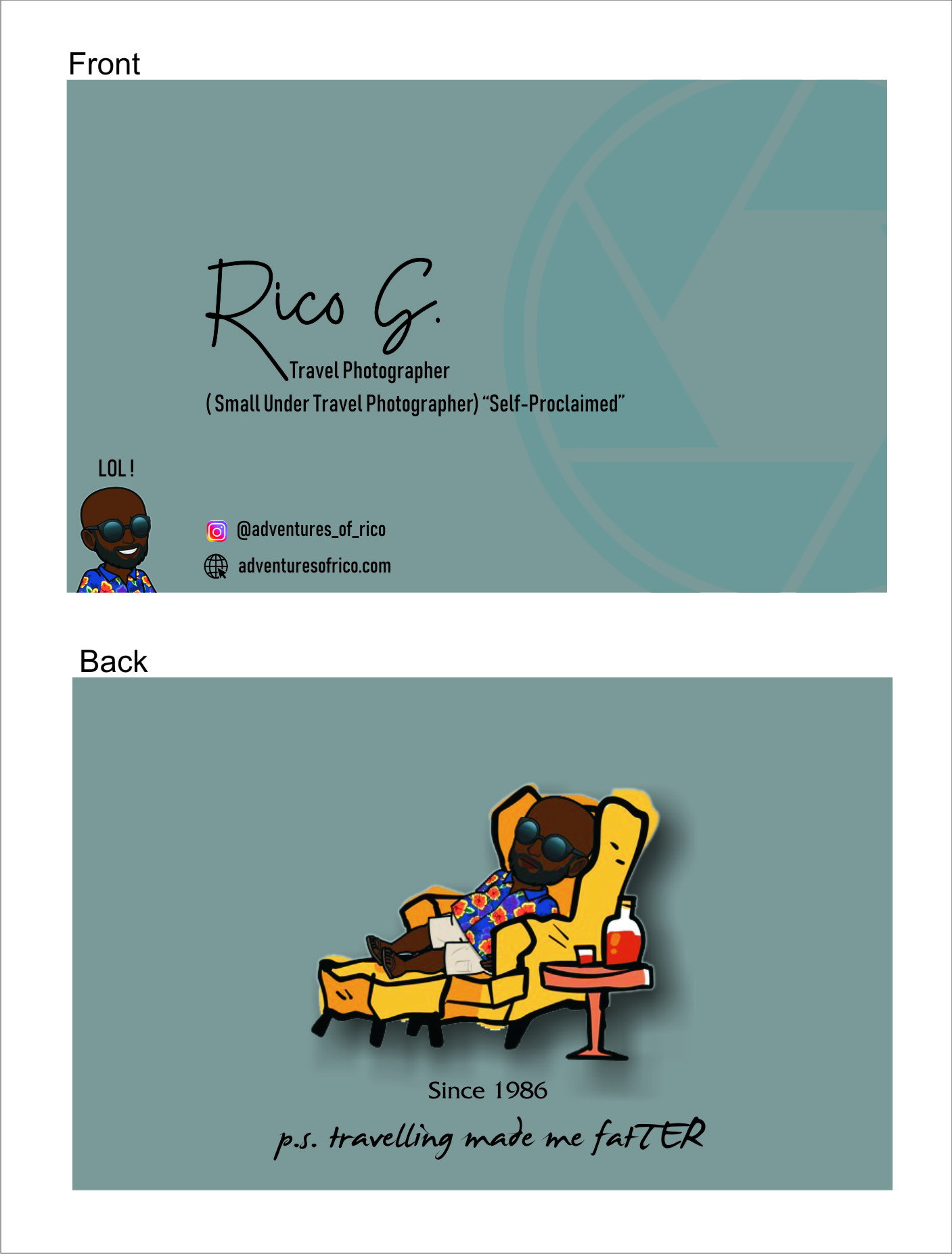 Business Card Design by Divanshuk25 for Adventures Of Rico Photography | Design #22885684