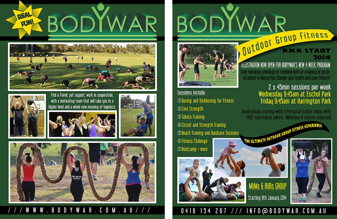 Flyer Design by Paula Soto-Maior for BODYWAR Pty Ltd | Design #3004315