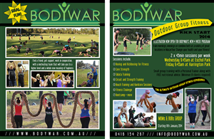 Flyer Design by Paula Soto-Maior for BODYWAR Pty Ltd | Design #3004315