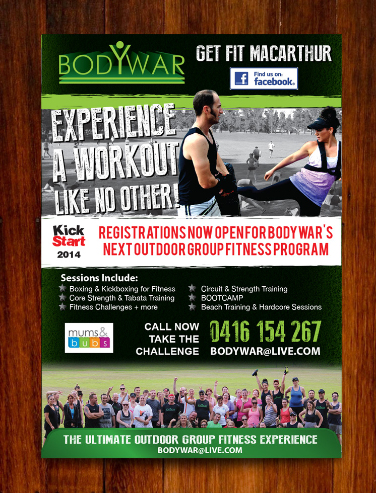 Flyer Design by Priyo Subarkah for BODYWAR Pty Ltd | Design #3007539