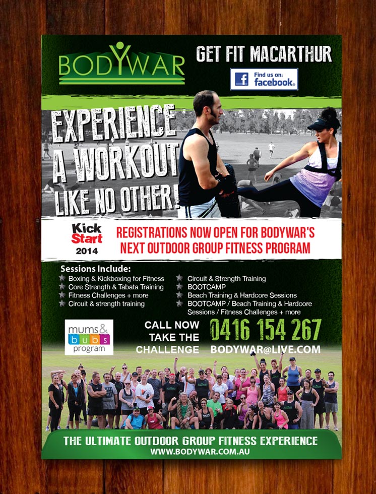 Flyer Design by Priyo Subarkah for BODYWAR Pty Ltd | Design #3010105