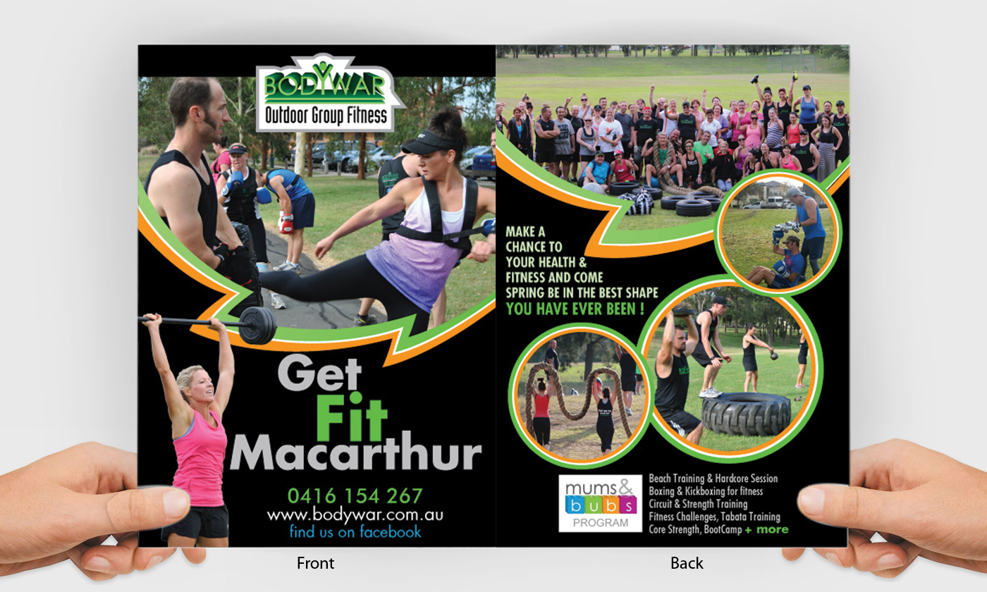 Diseño de Flyer por Impressive Sol para BODYWAR Pty Ltd | Diseño #3001270