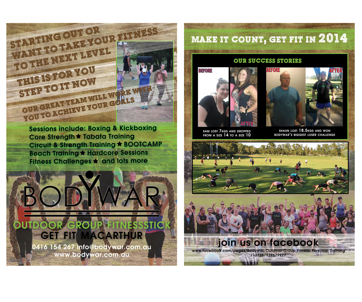 Flyer-Design von Jo Hooper für BODYWAR Pty Ltd | Design #3000747