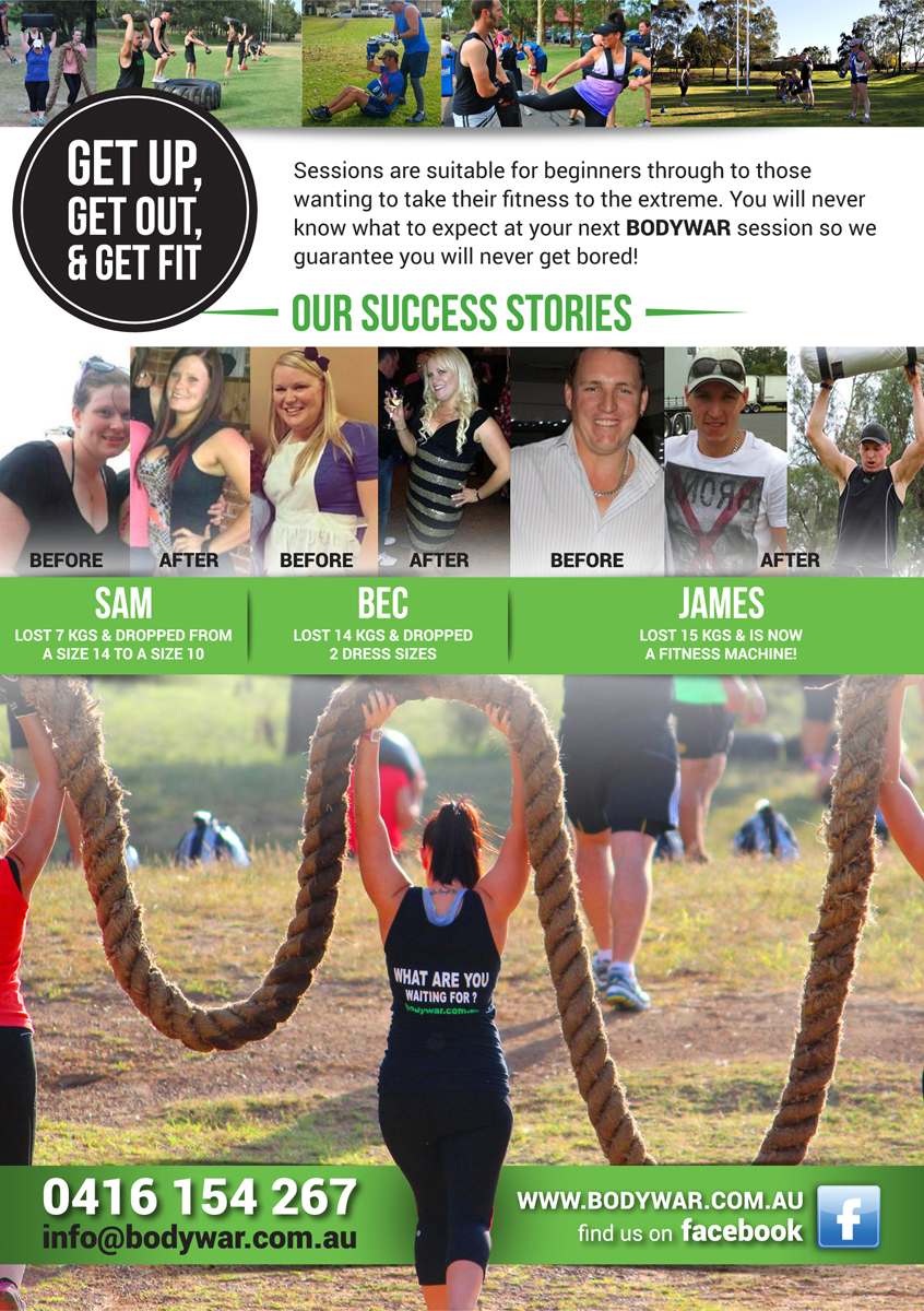 Diseño de Flyer por nurmaili para BODYWAR Pty Ltd | Diseño #3005260