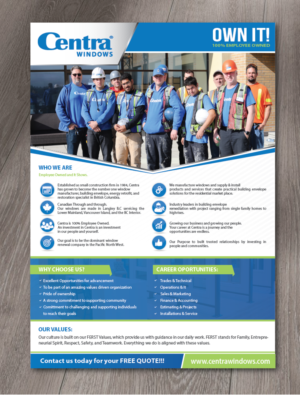 Canadian Construction company needs an employment flyer | Flyer-Design von alex989