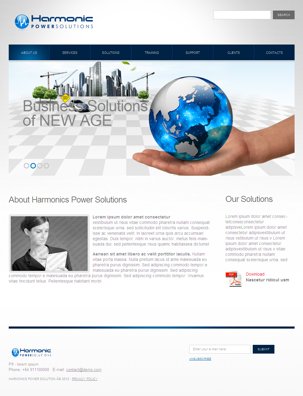 Wordpress Design by Chaitanya S. for Harmonic Power Solutions | Design #2993371