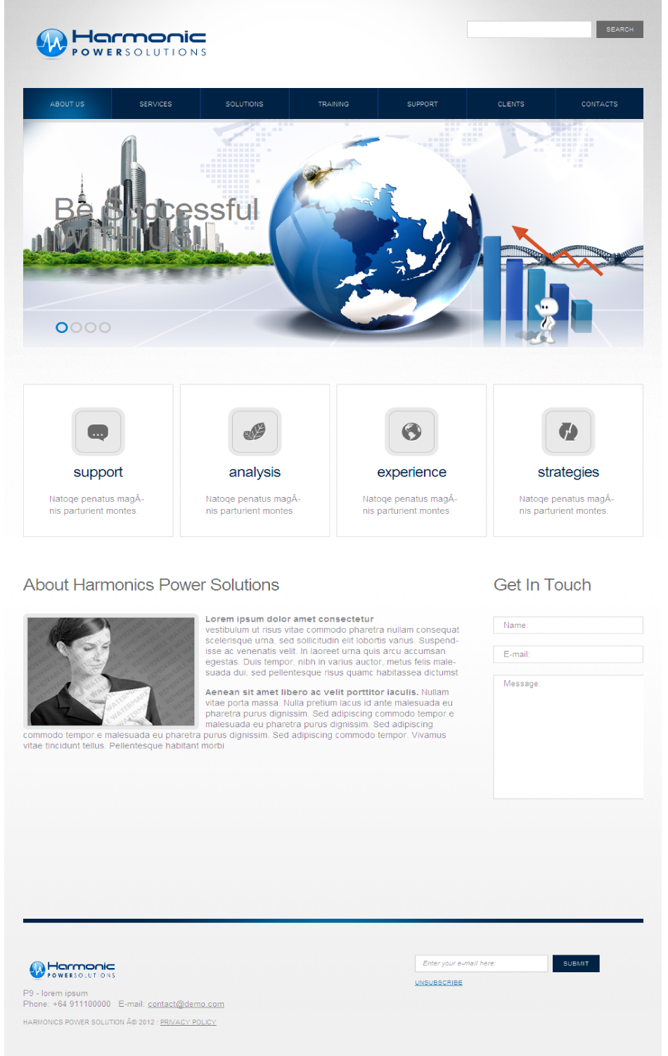 Wordpress Design by Chaitanya S. for Harmonic Power Solutions | Design #2993418