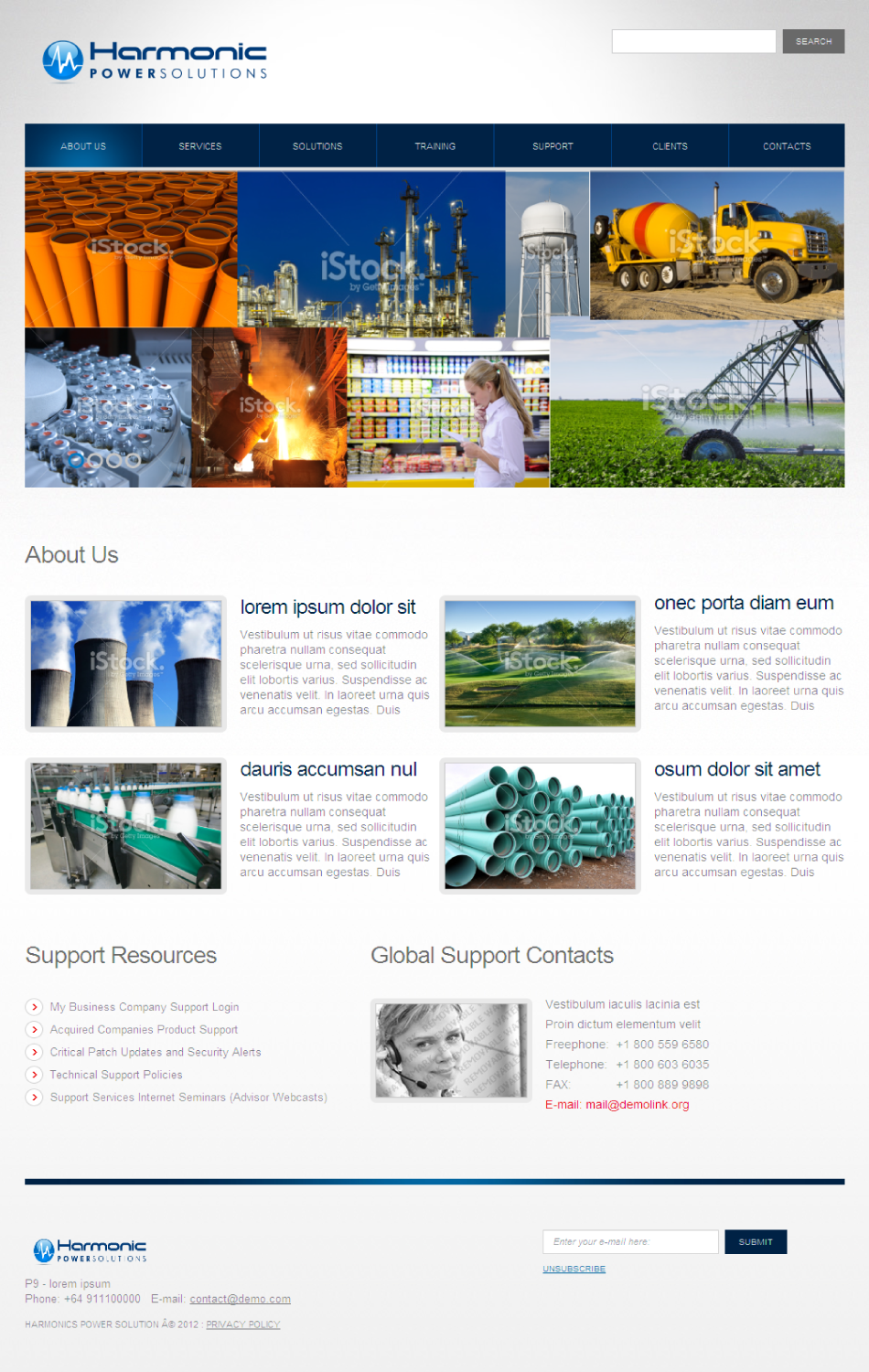 Wordpress Design by Chaitanya S. for Harmonic Power Solutions | Design #3056893
