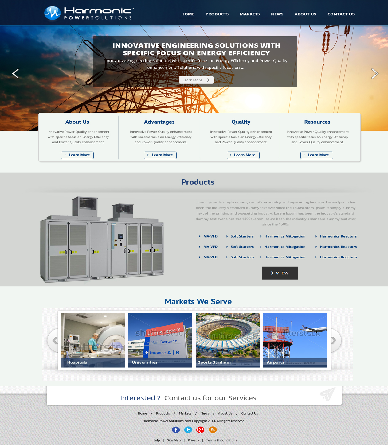 Wordpress Design by MR" for Harmonic Power Solutions | Design: #3107345