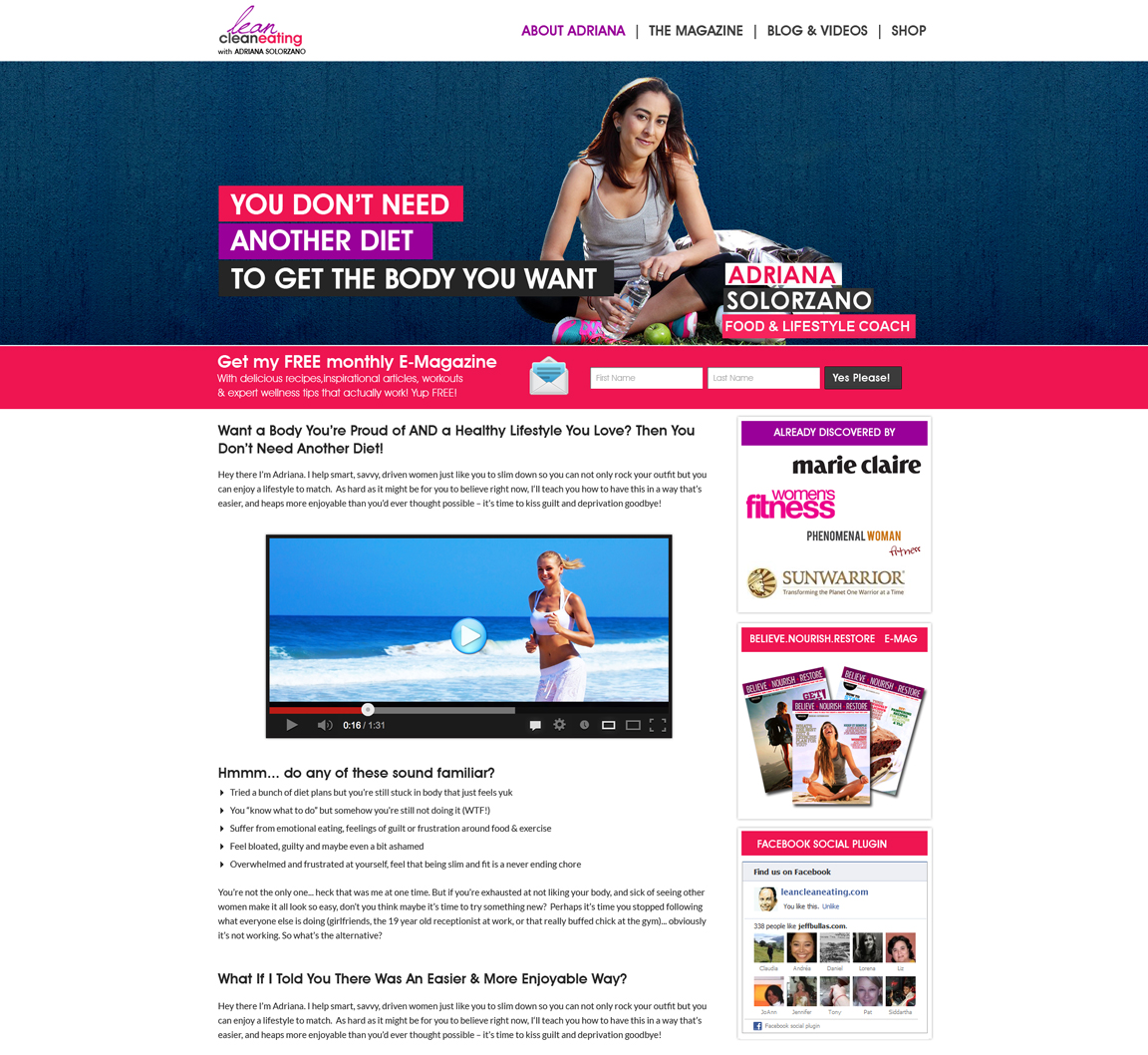 Web Design by Expert Designer for Lean Clean Eating | Design #3013116