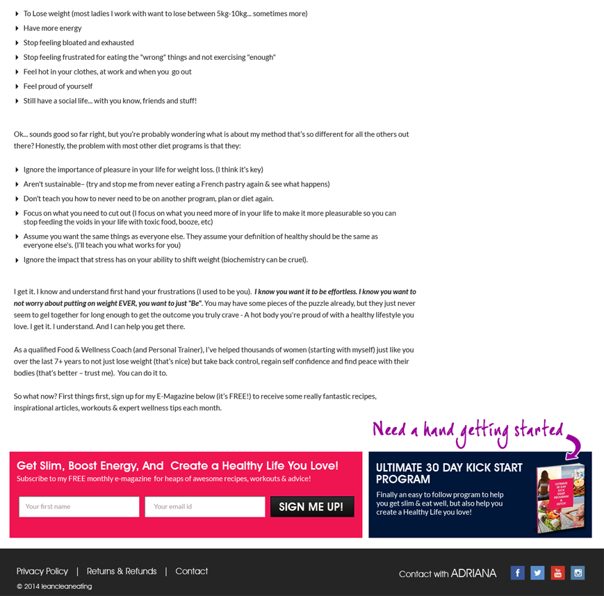 Web Design by Expert Designer for Lean Clean Eating | Design #3013121