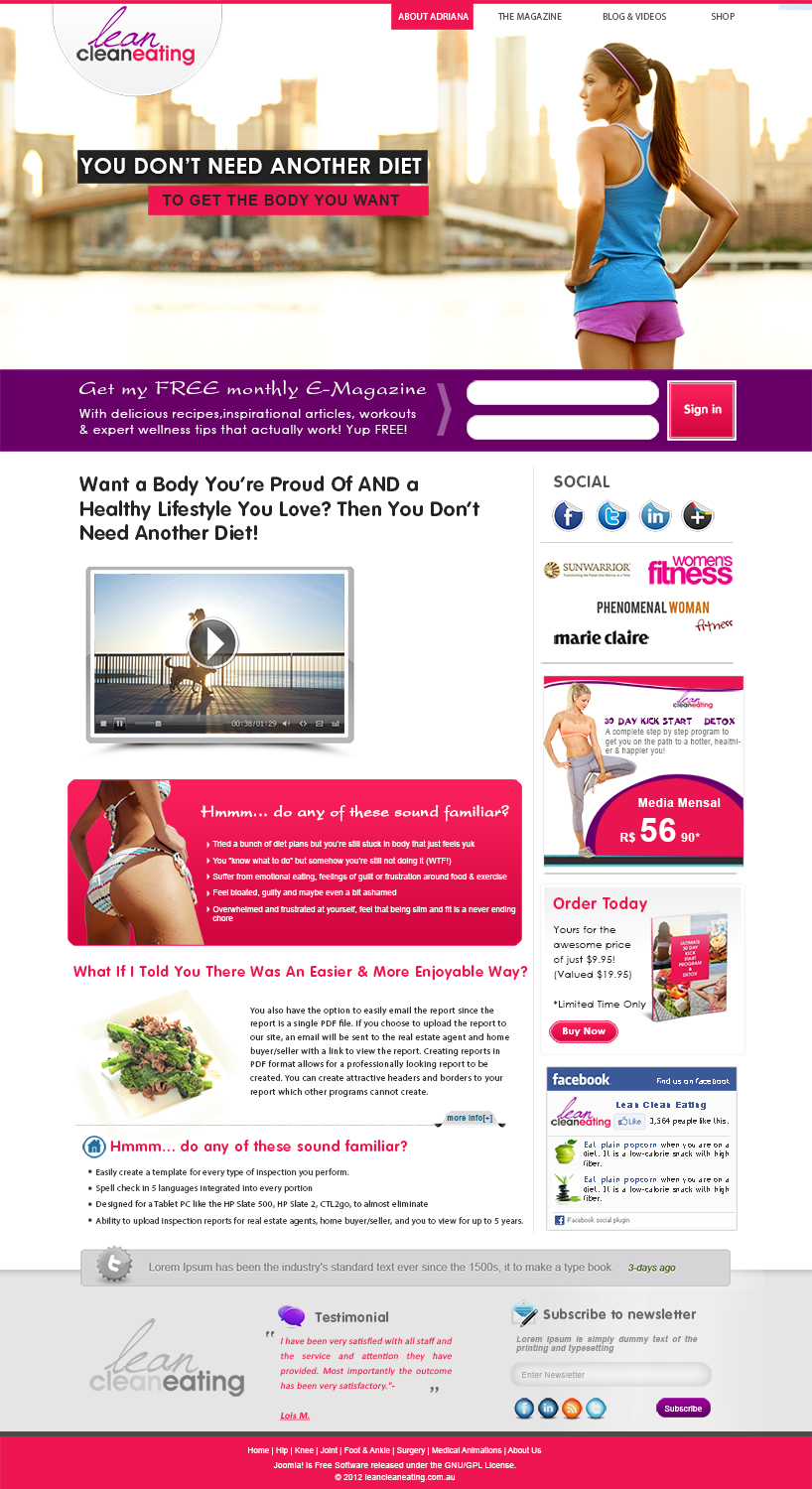 Web Design by webxvision for Lean Clean Eating | Design #3011239