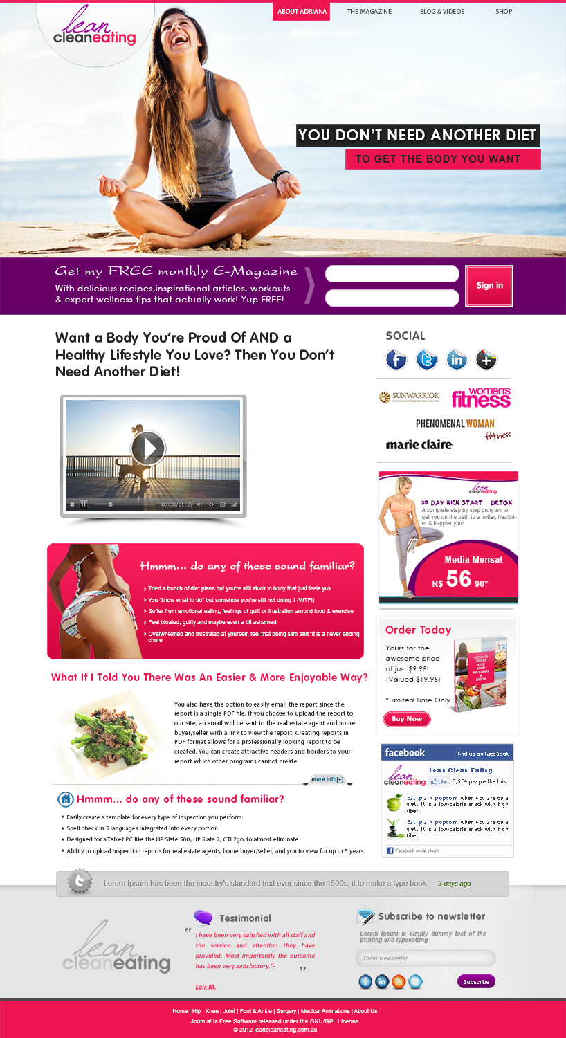 Web Design by webxvision for Lean Clean Eating | Design #3011246