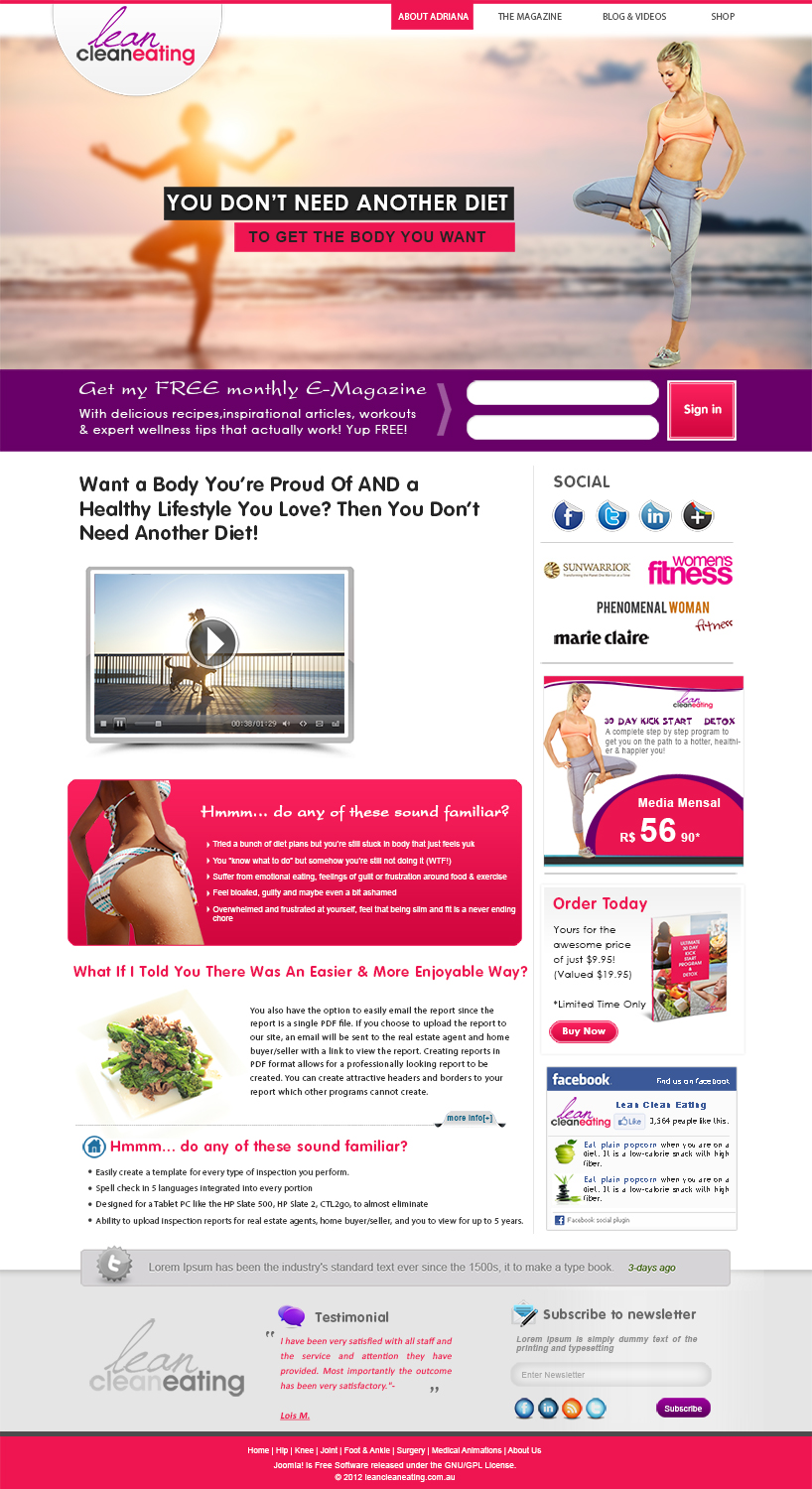 Web Design by webxvision for Lean Clean Eating | Design #3011258