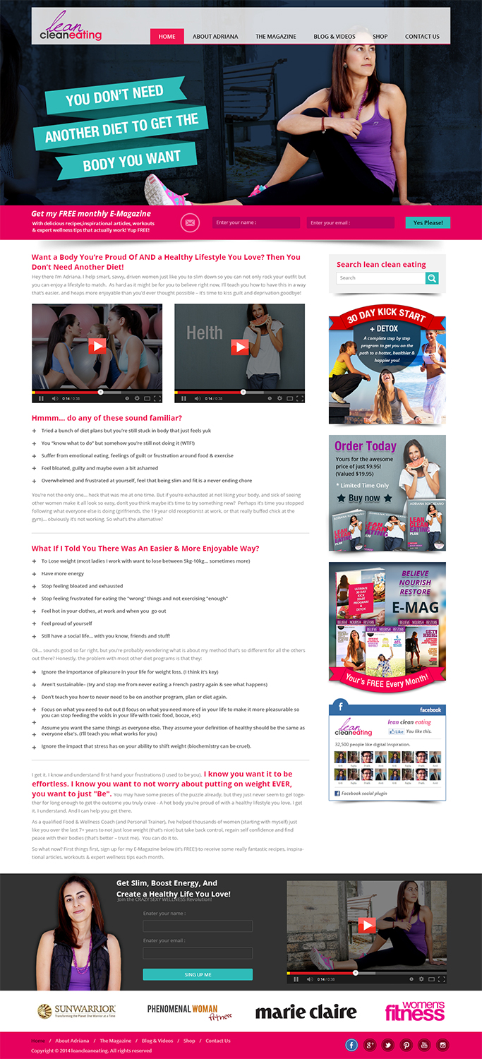 Web Design by Creative Usha for Lean Clean Eating | Design #3034309