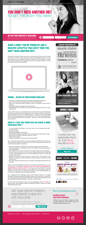 Web Design by Djof for Lean Clean Eating | Design #2980679