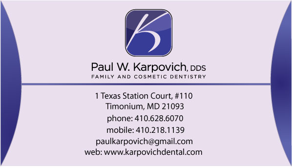 Diseño de Tarjeta de Presentación por DDG para Paul Karpovich, DDS | Diseño #60281