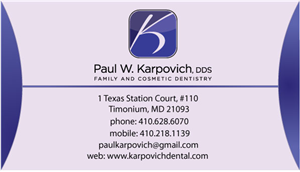 Business Card Design by DDG for Paul Karpovich, DDS | Design: #60281