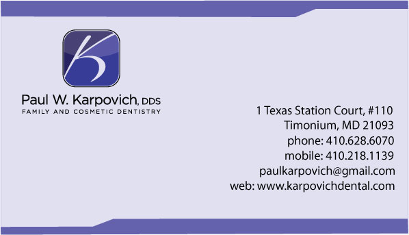 Business Card Design by DDG for Paul Karpovich, DDS | Design #60584