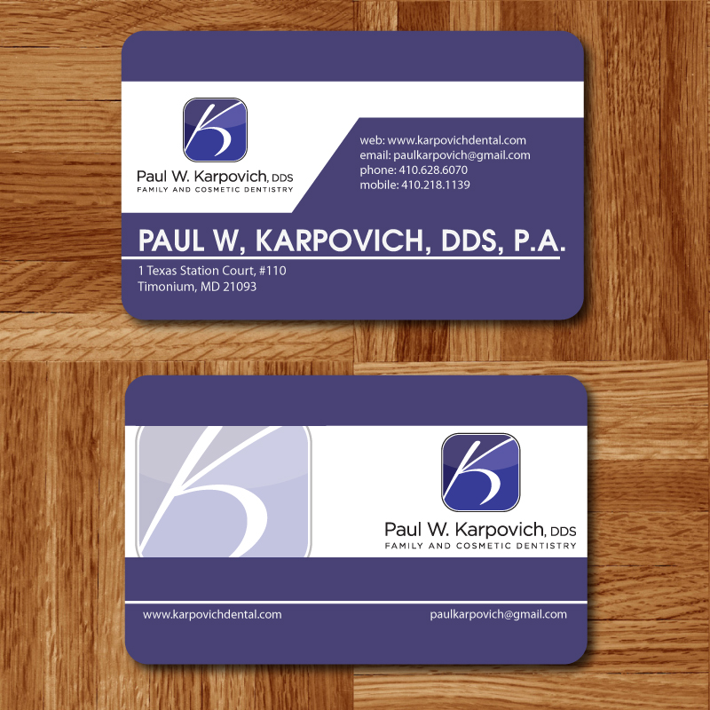Business Card Design by Alfie Tubillara for Paul Karpovich, DDS | Design #61191