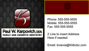 Business Card Design by Olivers Web Designs for Paul Karpovich, DDS | Design: #61360