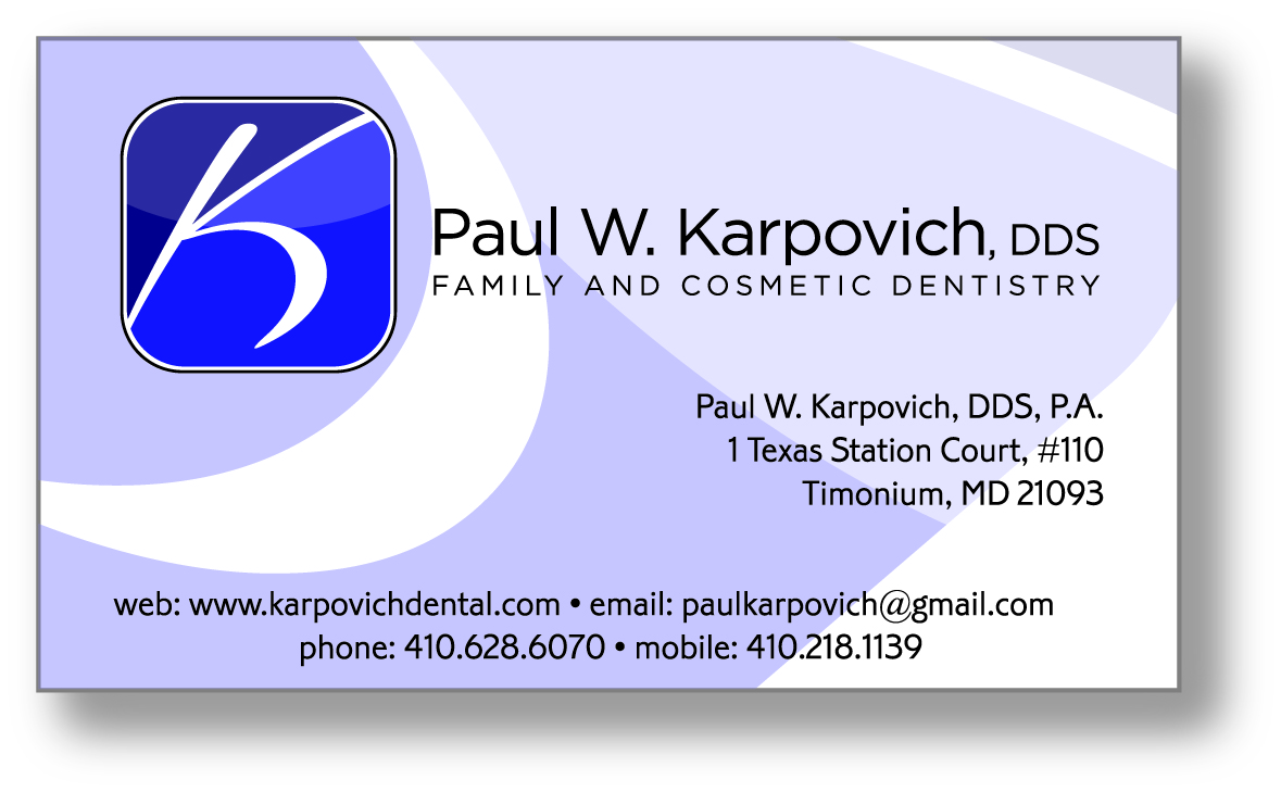 Design de Carte de Visite par Steven Hall pour Paul Karpovich, DDS | Design #60258