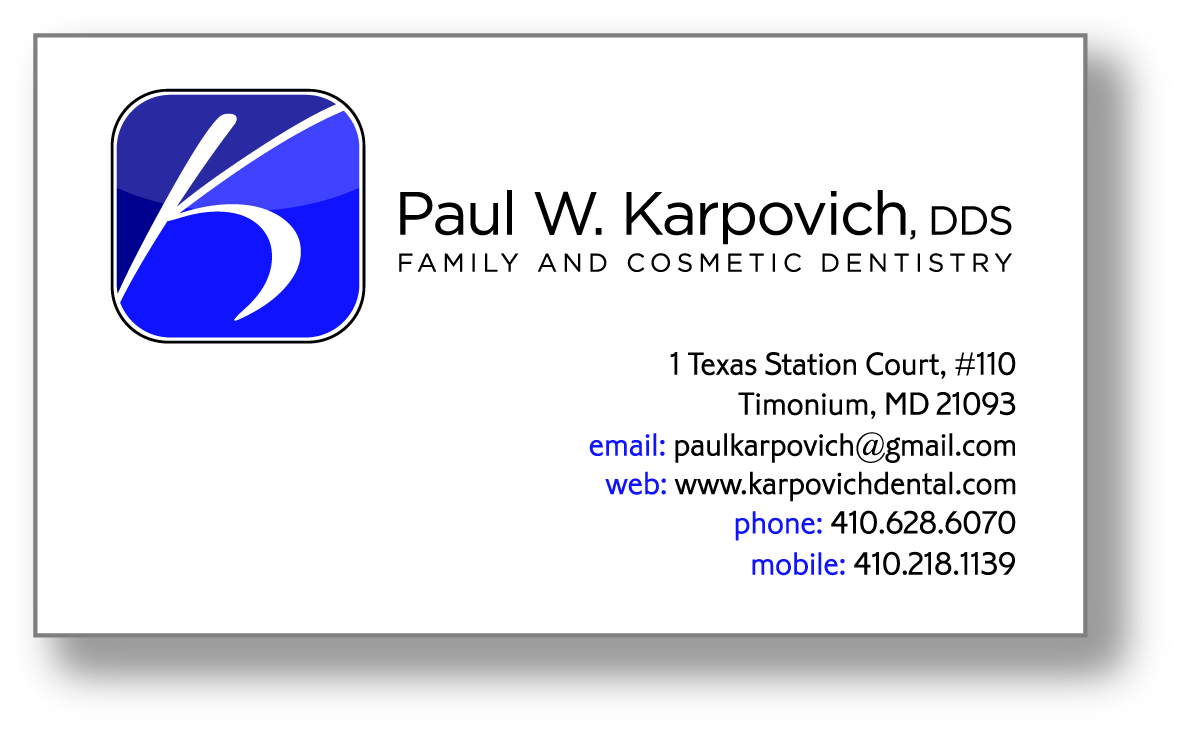 Diseño de Tarjeta de Presentación por Steven Hall para Paul Karpovich, DDS | Diseño #60274