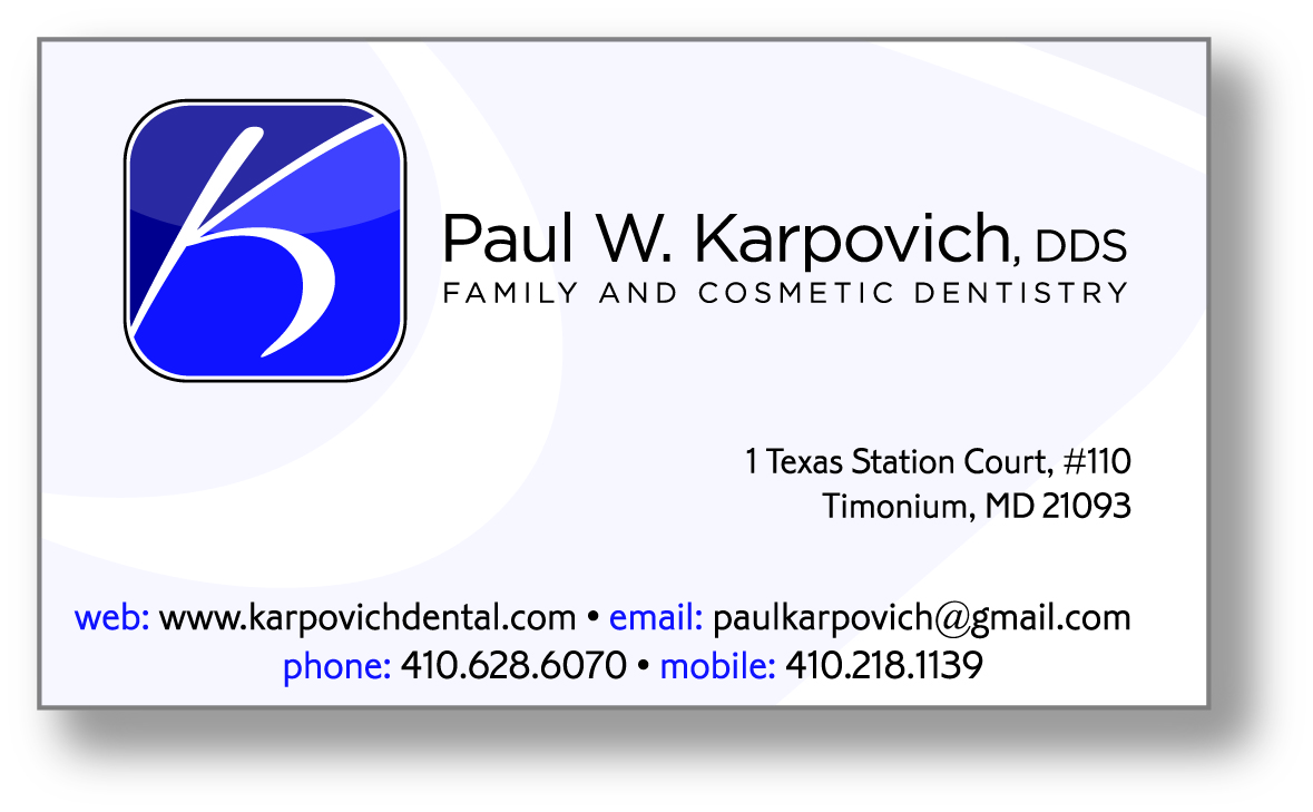 Business Card Design by Steven Hall for Paul Karpovich, DDS | Design #60275