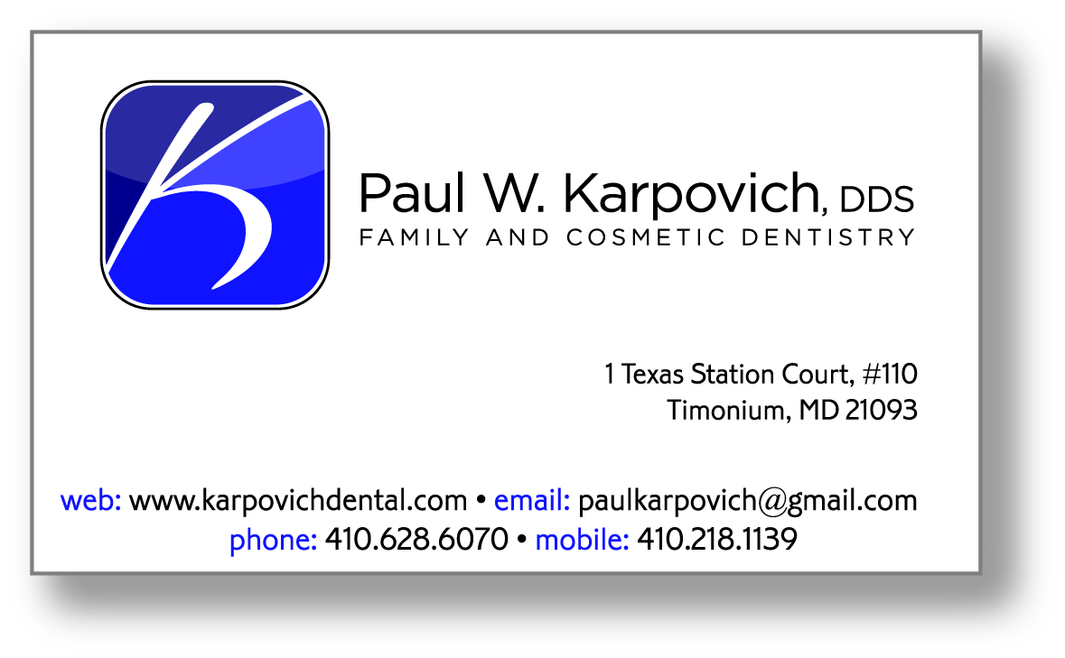 Business Card Design by Steven Hall for Paul Karpovich, DDS | Design #60276