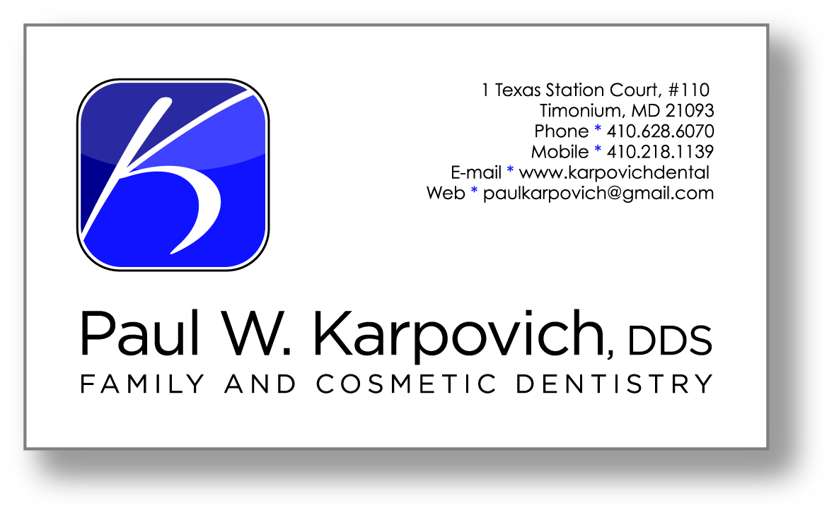 Business Card Design by Steven Hall for Paul Karpovich, DDS | Design #61142