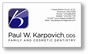 Design de Carte de Visite par Steven Hall pour Paul Karpovich, DDS | Design : #61142