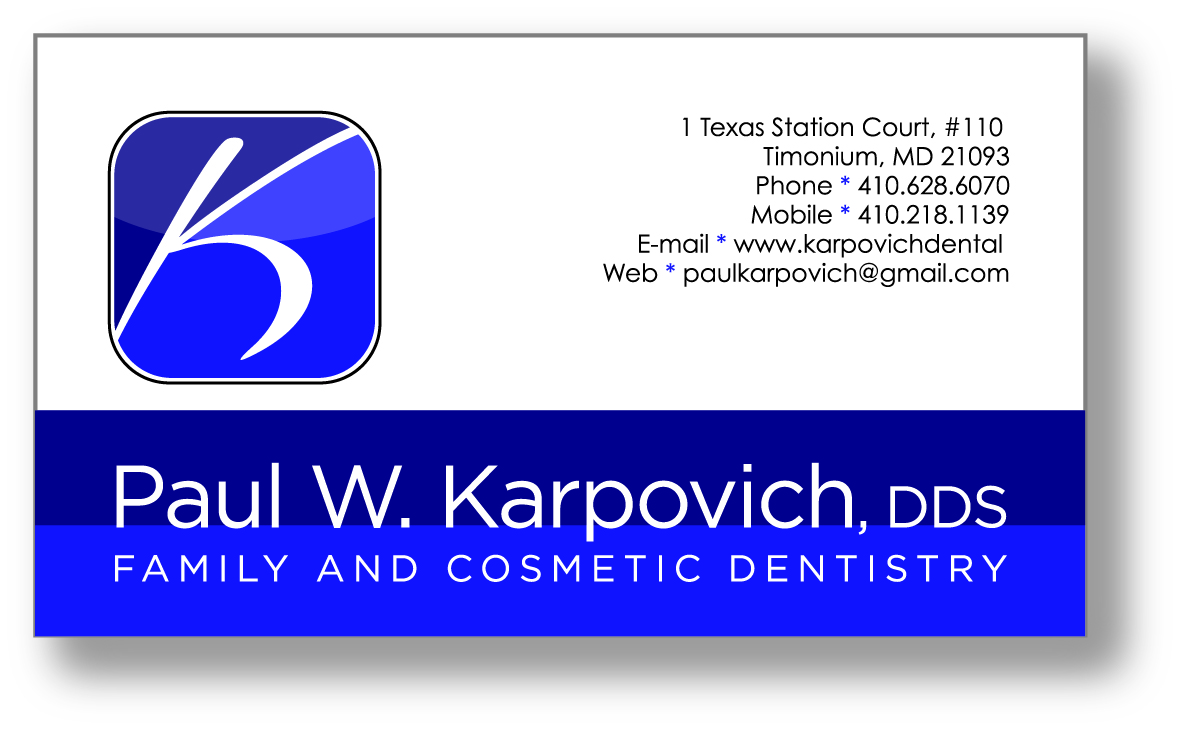 Business Card Design by Steven Hall for Paul Karpovich, DDS | Design #61143
