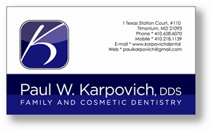Business Card Design by Steven Hall for Paul Karpovich, DDS | Design #61143
