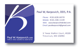 Business Card Design by Olga Blankenship for Paul Karpovich, DDS | Design #61043