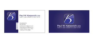 Business Card Design by Like This Design for Paul Karpovich, DDS | Design: #61333