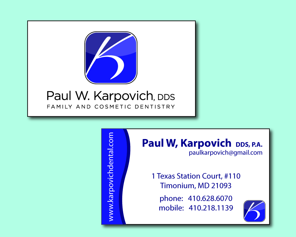 Design de Carte de Visite par Stellar Designs pour Paul Karpovich, DDS | Design #60238