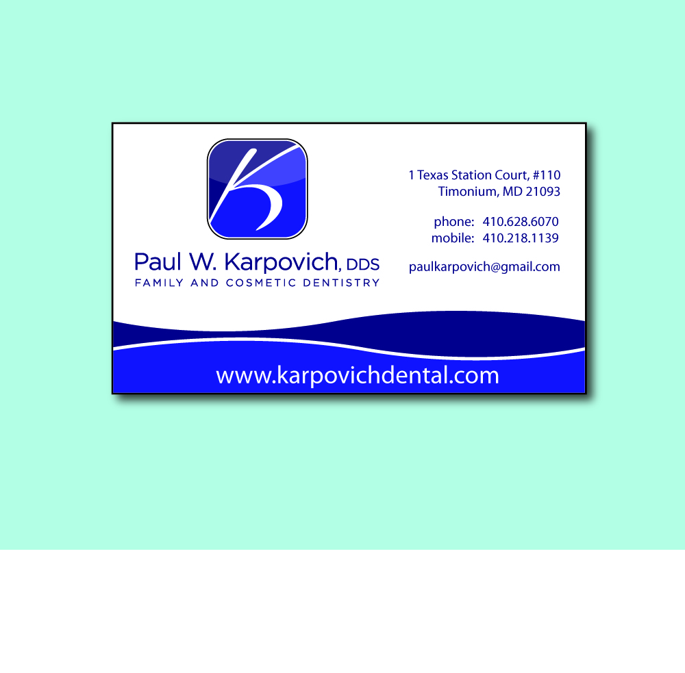 Design de Carte de Visite par Stellar Designs pour Paul Karpovich, DDS | Design #60529