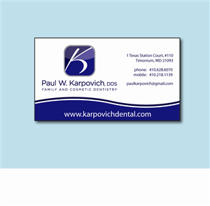 Design de Carte de Visite par Stellar Designs pour Paul Karpovich, DDS | Design : #60531