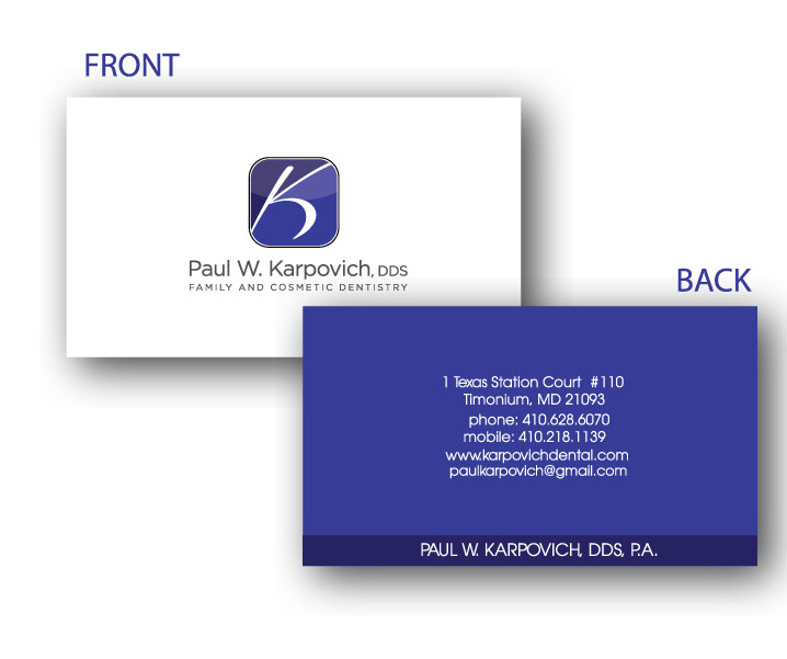 Business Card Design by Stephanie Soon for Paul Karpovich, DDS | Design #61163